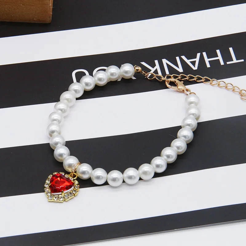 New Cute Exquisite Adjustable Cat Collar High Simulation Pearls Summer Pet Necklace Fashion Neck Decoration Supplies For Kitten - Image 16