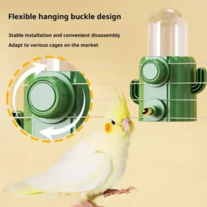 Bird drinking kettle Cactus shape pet drinking kettle easy to install and disassemble and clean bird drinking kettle pet supplie