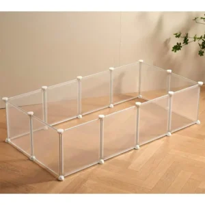 Transparent Clear Small Animal Playpen, Guinea Pig Cages, Puppy Dog Playpen, Pet Playpen, Rabbit Bunny Indoor Fence Pen Enclosur