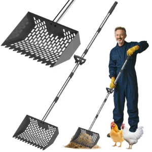 Extendable Scoop Sand Rake Chicken Poop Scooper Retractable Cat Litter Scoop Lightweight Sifting Chicken Coop Cleaning Tools