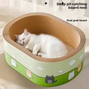 Deepening Cat Scratch Board and Cat Nest integrated, Durable, wear-resistant, and non Shedding new Type of cat Scratch board, Ca