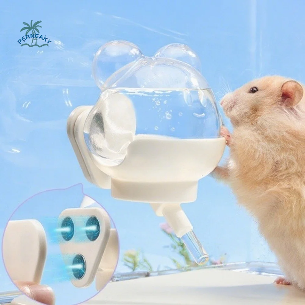 Prevent Dripping Hamster Magnetic Kettle Magnetic Rack Automatic Hamster Water Bottle Wall Mounted 220ml Pet Water Dispenser