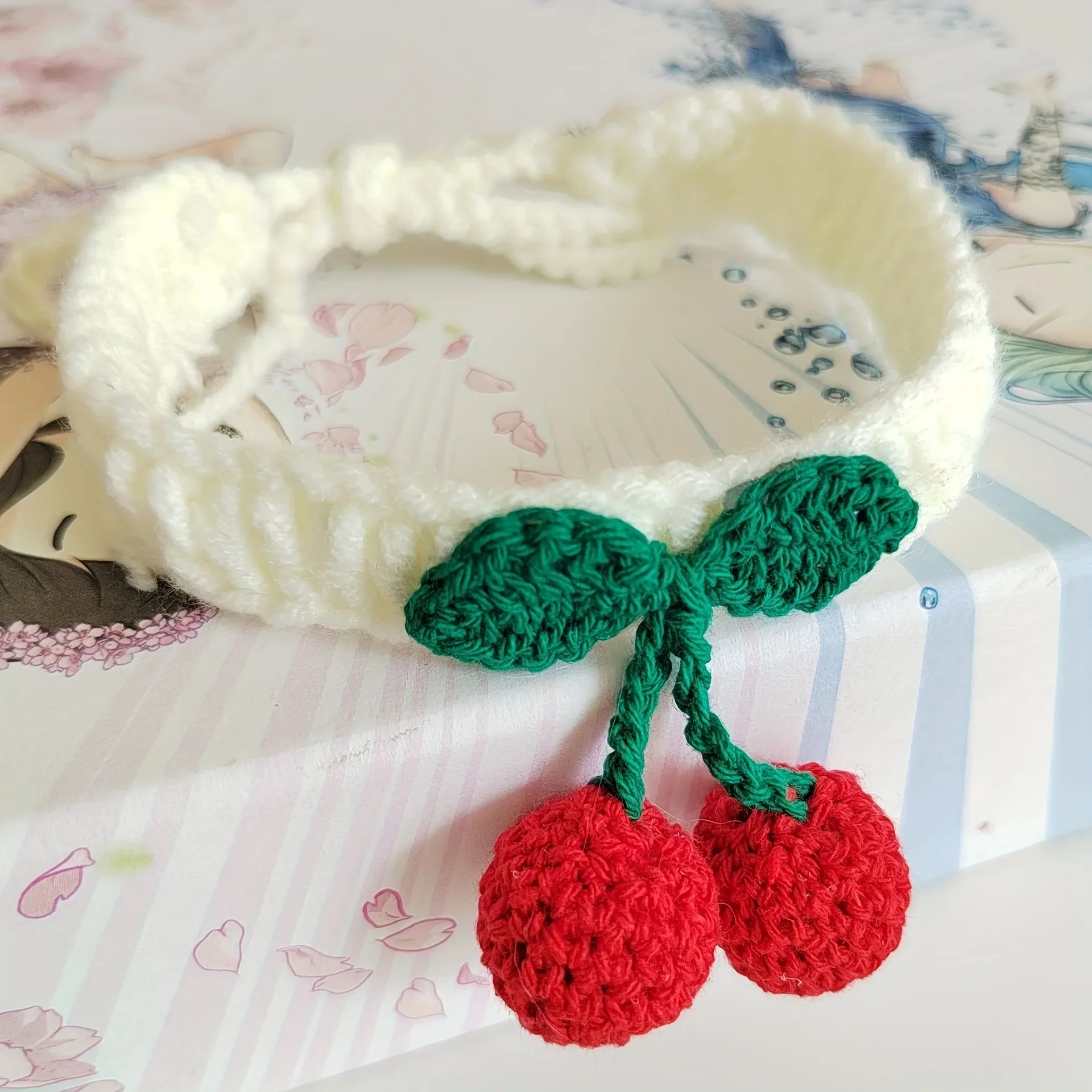 Pet Collar Handmade Knitted Cat Collar With Cherry Decor Cute Cat Necklace Cat Supplies ะพัะตะนะฝะธะบ ะดะปั ะบะพัะตะบ para gatos accesorios - Image 11