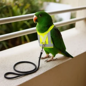 Parrot Vest Suit Adjustable Parrot Flying Harness Comfortable Sun Protection Reflective Leashes Safety Bird Flight Suit Outdoor