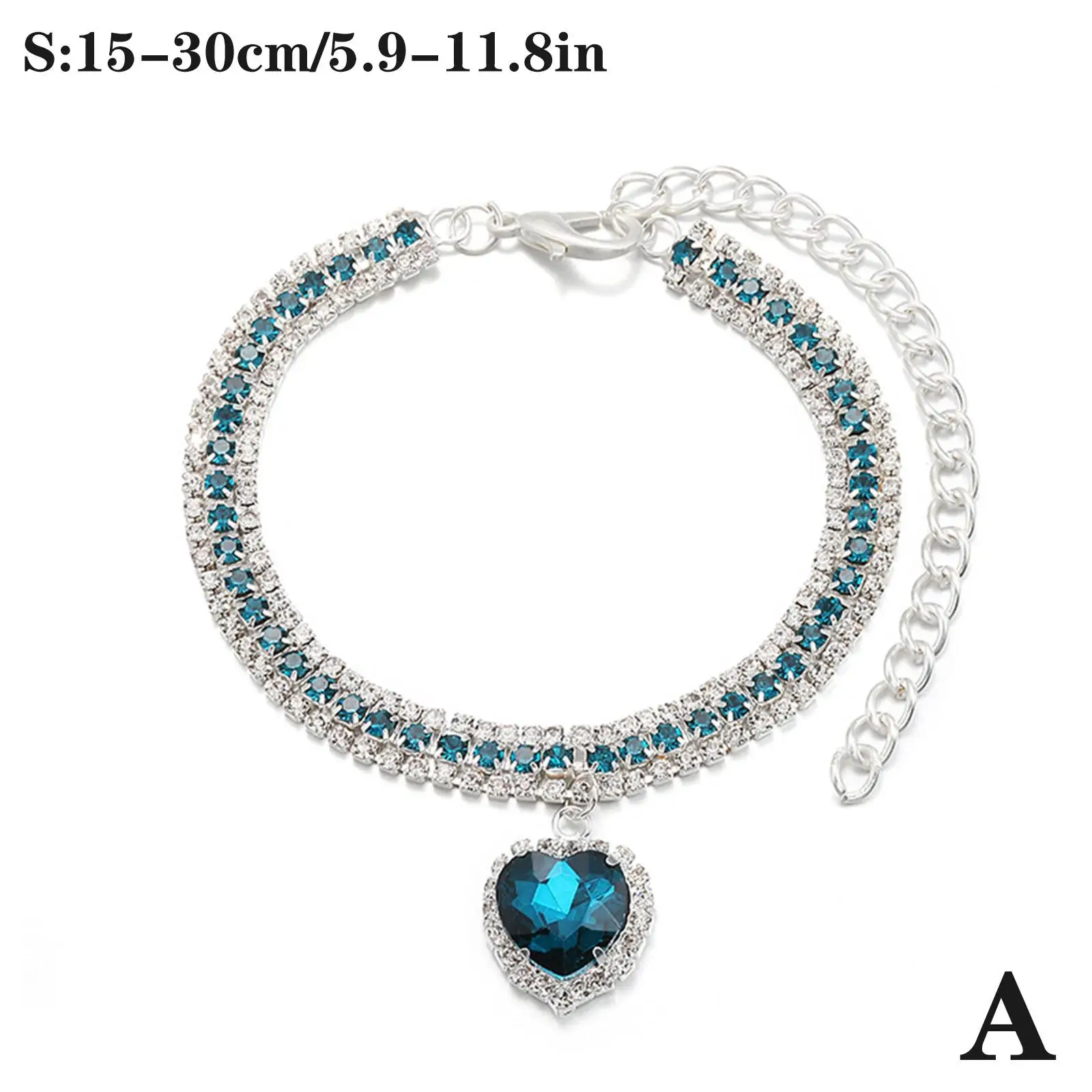 Luxury Diamond Pet Collar Cat Crystal Necklace Cute Love Pendant Dog Cat Puppies Bling Adjustable Rhinestone Pet Accessories - Image 2