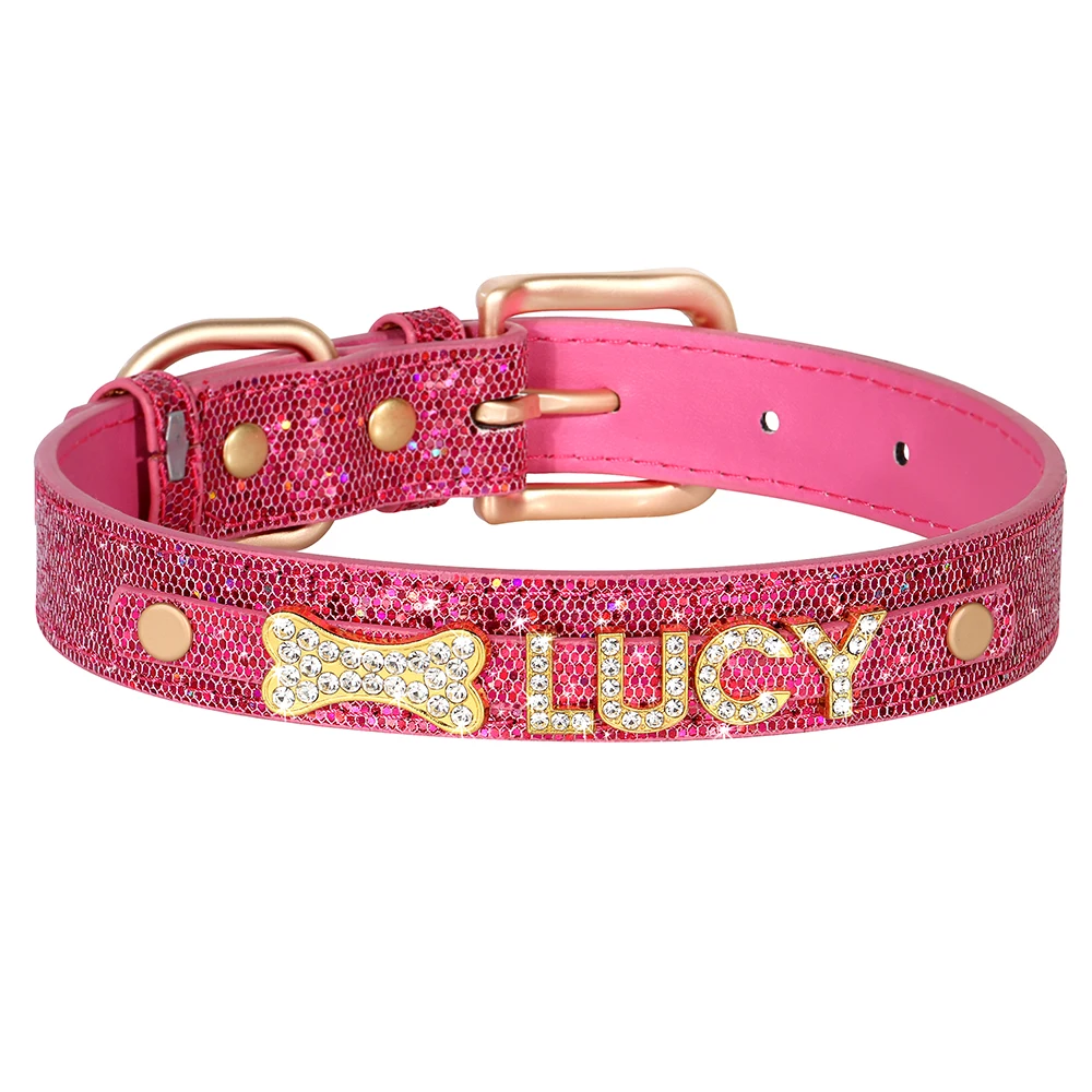 Bling Rhinestone Cat Collar Free Custom Puppy Cats Collars Personalized Kitten Name Charms Pet Crystal Necklace Cat Accessories - Image 7