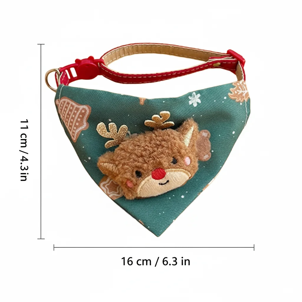Pet Bandana Collar Adjustable Christmas Scarf For Dog Cat Saliva Towel Fashionable Neck Scarf Ring Triangle Bib Pet Neckerchief - Image 6