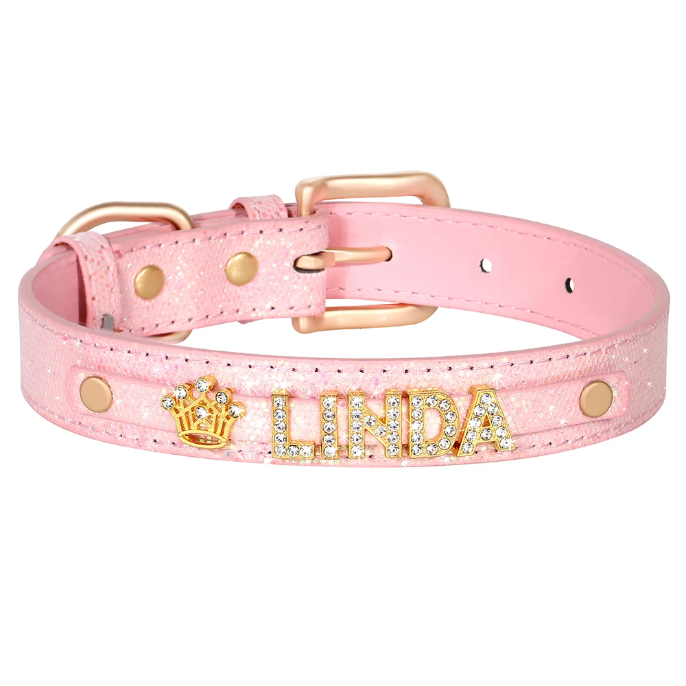 Bling Rhinestone Cat Collar Free Custom Puppy Cats Collars Personalized Kitten Name Charms Pet Crystal Necklace Cat Accessories - Image 21