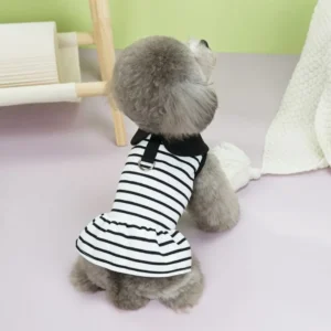 Comfortable Cute Dog Striped T-shirts Breathable Soft Pet Skirt Thin Design Dog Vest Harness Spring Summer