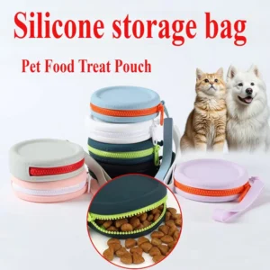 Waterproof Dog Treat Pouch Silicone Training Bag Outdoor Pet Snack Holder Leakproof Easy Clean Hands Free Dog Food Carrier