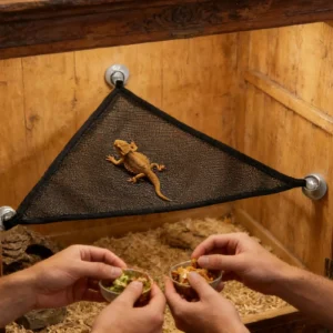 2PCS Breathable Reptile Hammock Mesh Hideout  Multi-Purpose Pet Hammock for Lizards Iguanas Geckos, Snakes Chameleon Squirrel