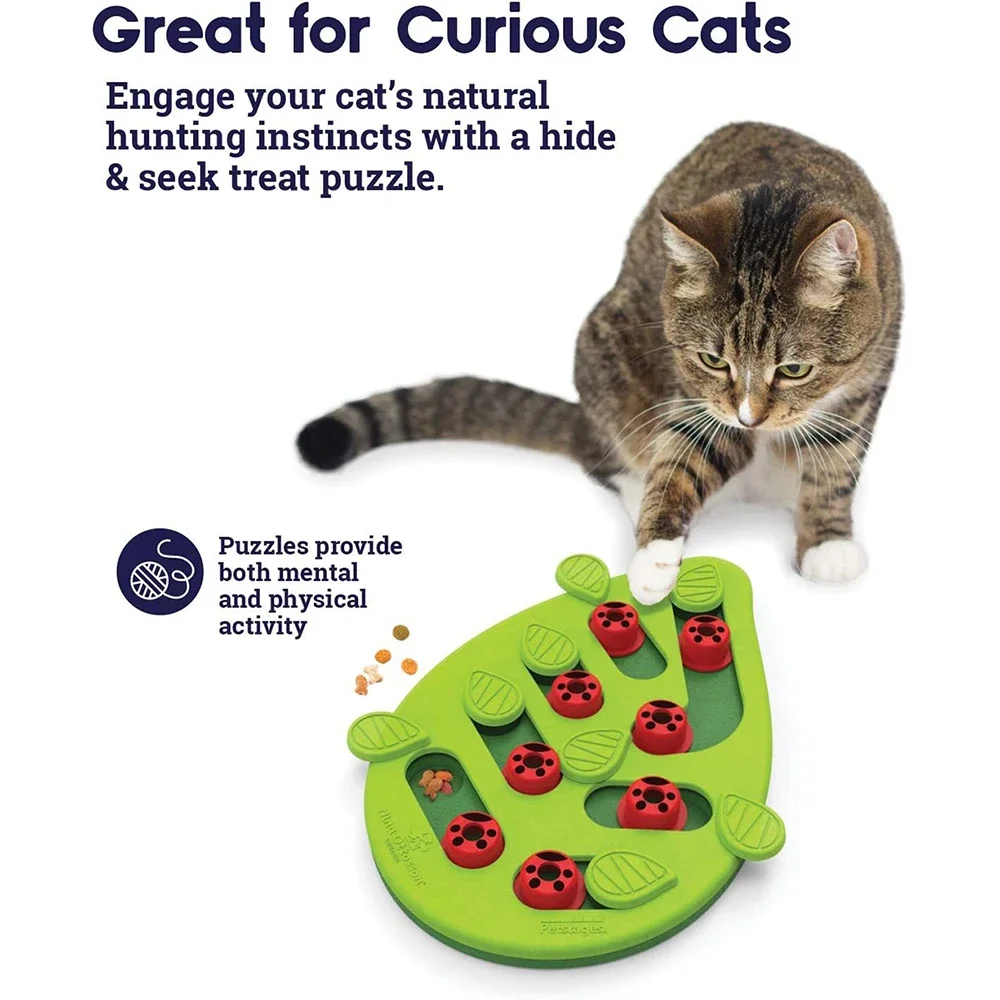 Rainy Day Puzzle & Play - Interactive Cat Treat Puzzle Cat Toys Leaks Food Cat Scratch Board - Image 3