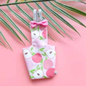 Parrot Diaper with Bowtie Cute Colorful Fruit Floral Cockatiel Pigeons Small Medium Pet Birds Flight Suit Clothes Washable