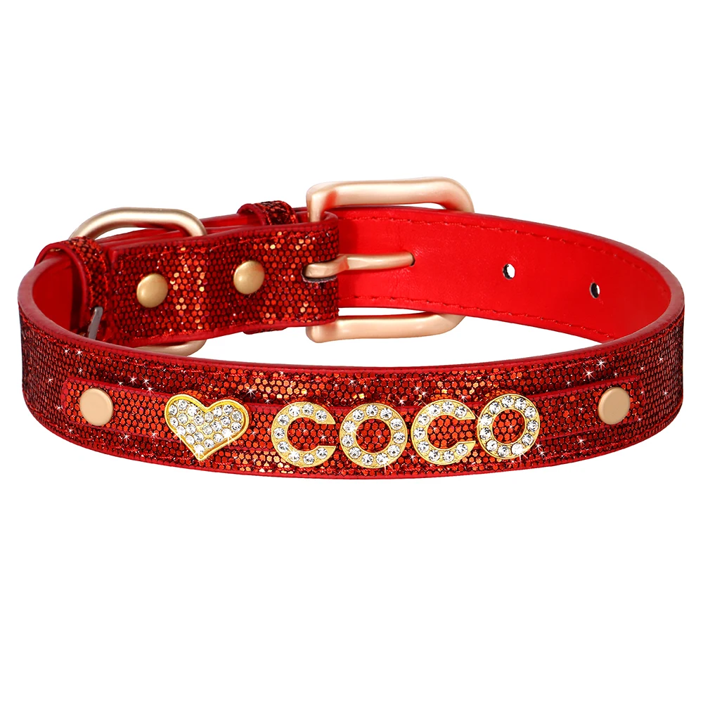 Bling Rhinestone Cat Collar Free Custom Puppy Cats Collars Personalized Kitten Name Charms Pet Crystal Necklace Cat Accessories - Image 8