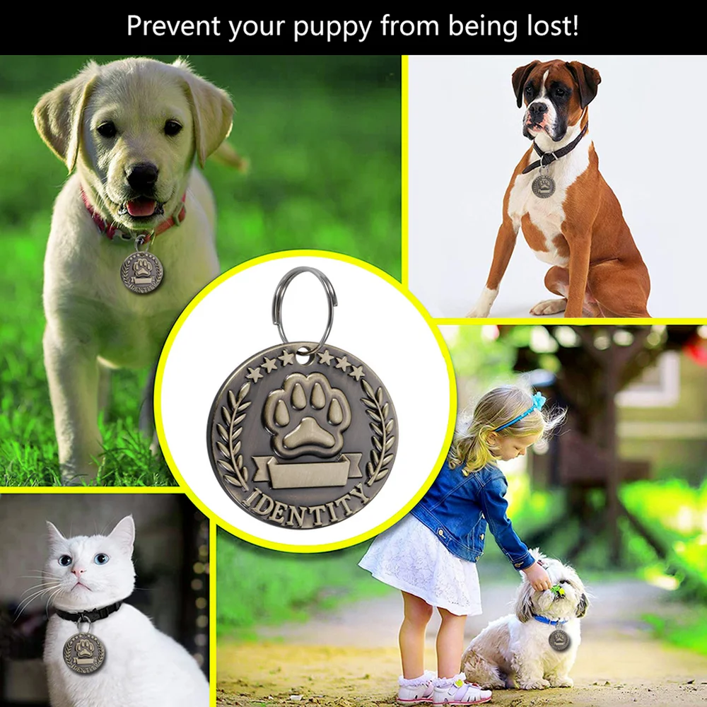 Customizable Engraved Pets ID Tag for Dog Cat Bronze Nameplate Tags Personalized Anti-lost Address Number Dogs Collar ID Pendant - Image 3