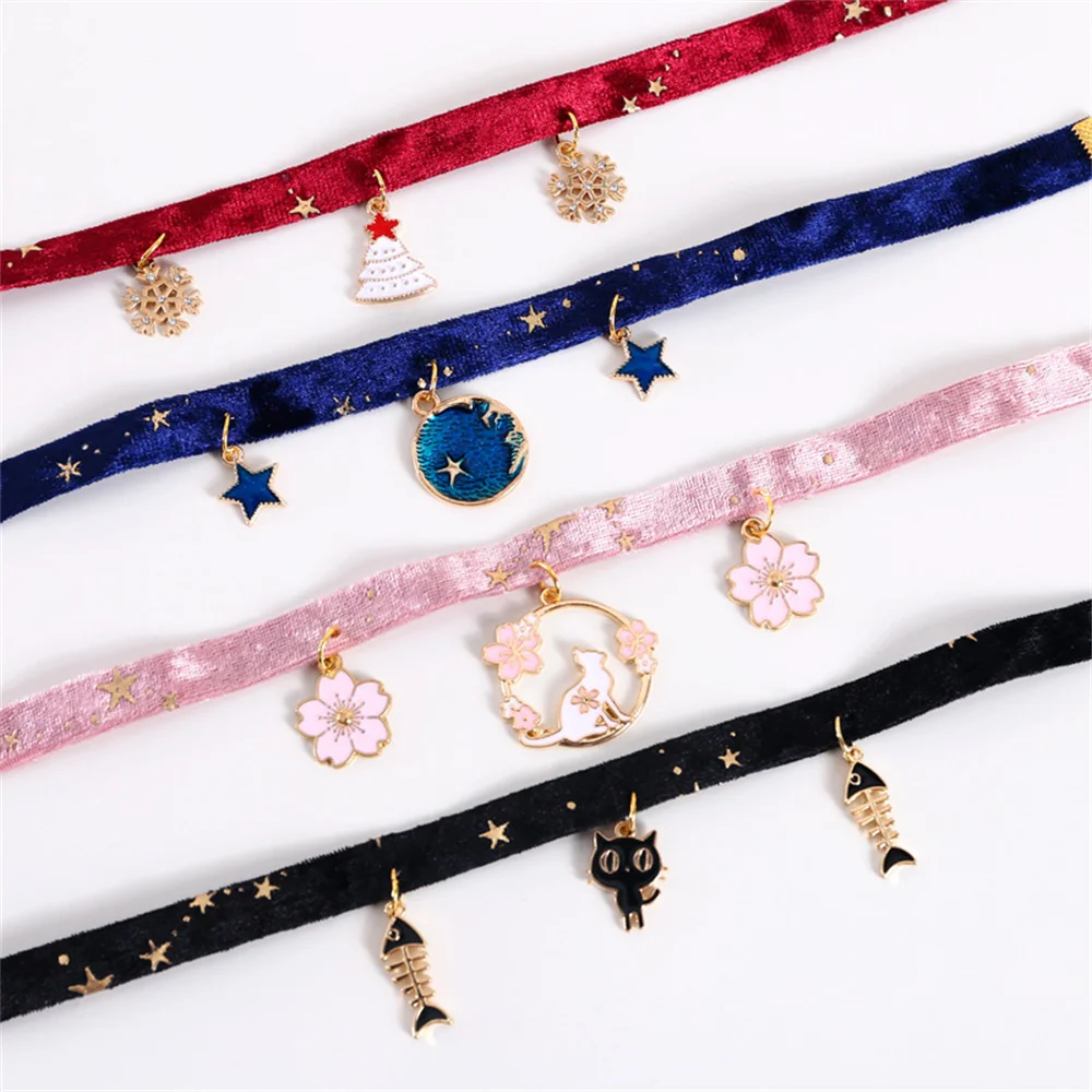 Multicolor Cat Collar Pet Collar Kitten Dog Tie Adjustable Neck Strap Cute Moon Star Puppy Cat Necklace Pets Accessories - Image 4