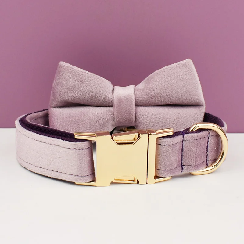 Velvet Collar Free Engrave Dog Collar Leash For Medium Big Pet Necklace Dog Accessories Dog Collars - Image 23