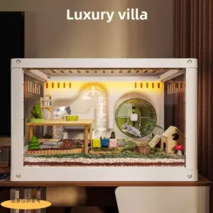 Large Luxury Hamster Cage Transparent Villa Habitat Mouse Breeding Tank Spacious Clear Terrarium Premium Pet Housing System