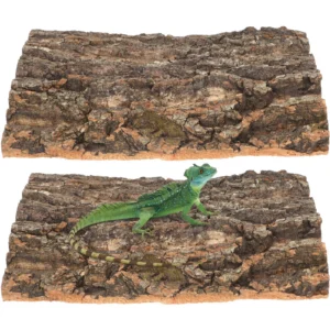 2pcs Reptile Bark Platform Natural Turtle Bask Tree For Lizards Hamster Reptile Cave Terrarium Decor Cork Hide