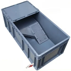 Turtles Breeding Box Large Space Side Drainage Plastic Turtle Terrarium with Lid Basking Platform Turtle Box Turtles Habitat