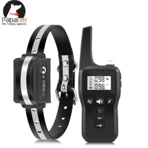 Dog Training Collar Remote Waterproof Rechargeable Dog Black Collar Reflect TPU 1000M Electric Dog Anti Bark Collar 433HZ