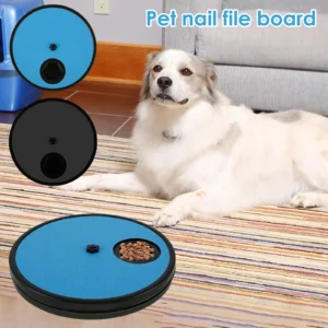 3-in-1 Multi-functional Dog Nail Scratch Pad for Nails Non-Slip Dog Scratch Board Interactive Dog Food Dispenser Plate for Dog