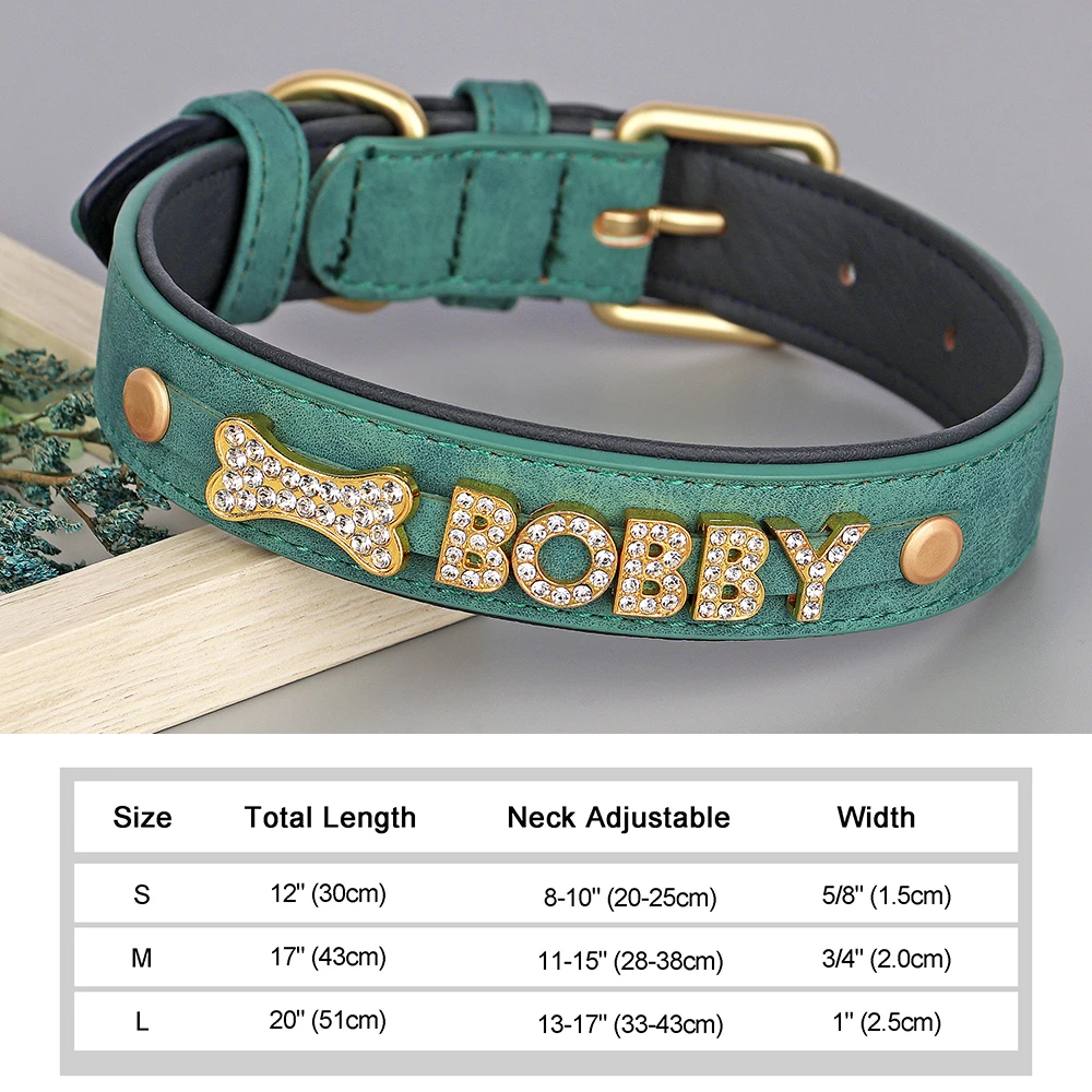 Personalized Puppy Dog Collar Bling Rhinestone Dogs Name Collars Chihuahua Pug Cat Collars Name Letter Charm Pet Accessories - Image 26