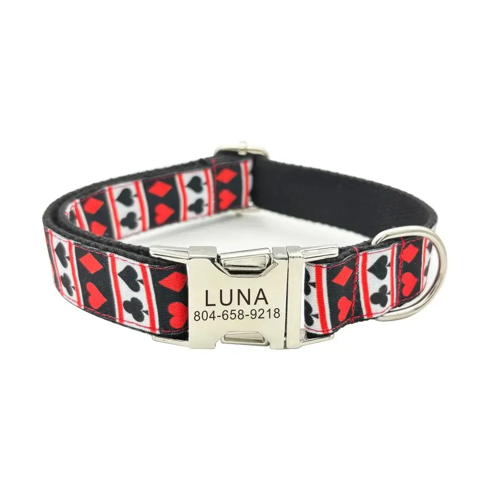 Free Engraving Personalized Dog Collars,Matching Leashes,Customized ID Name Contacts Muilti Design Adjustable Pet Collars - Image 22