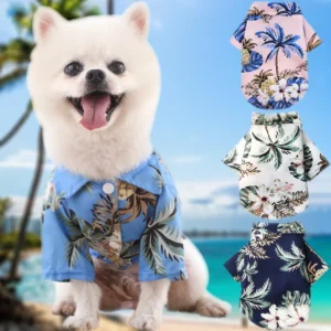 Hawaiian Beach Style Dog T-Shirts Thin Breathable Summer Dog Clothes for Small Dogs Puppy Pet Cat Vest Chihuahua Yorkies Poodle