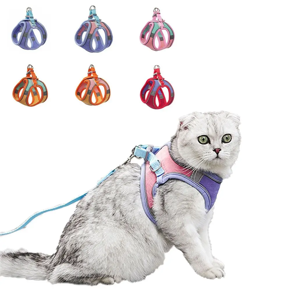 Anti-leak For Cat Puppy,Rabbit Soft Vest Harness Dog Leash Adjustable Cat Collar Cat Accessories Cat Harness Pets Vest - Image 2