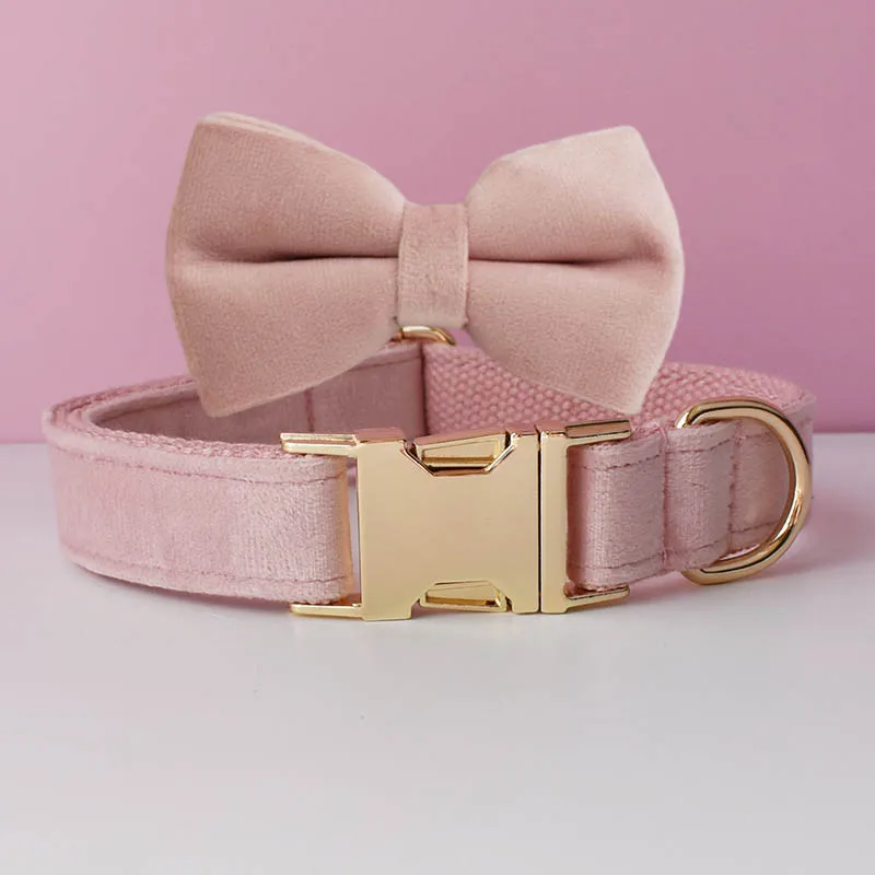 Velvet Collar Free Engrave Dog Collar Leash For Medium Big Pet Necklace Dog Accessories Dog Collars - Image 25