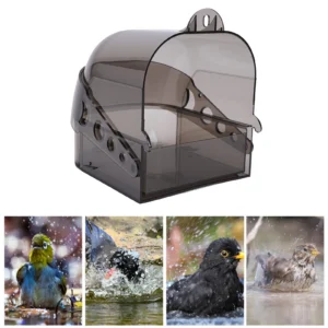 Bird Bath for Cage Bird Hanging Bathtub Spacious Clear Parrot Hanging Bathtub Multifunctional for Little Birds Parrots