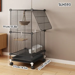 Bird Cage Large Parrot Cage Black Phoenix Myna Special Luxury House Large Thrush Tiger Skin Pearl Bird with Toilet Bird Bowl Wrought Iron Cage