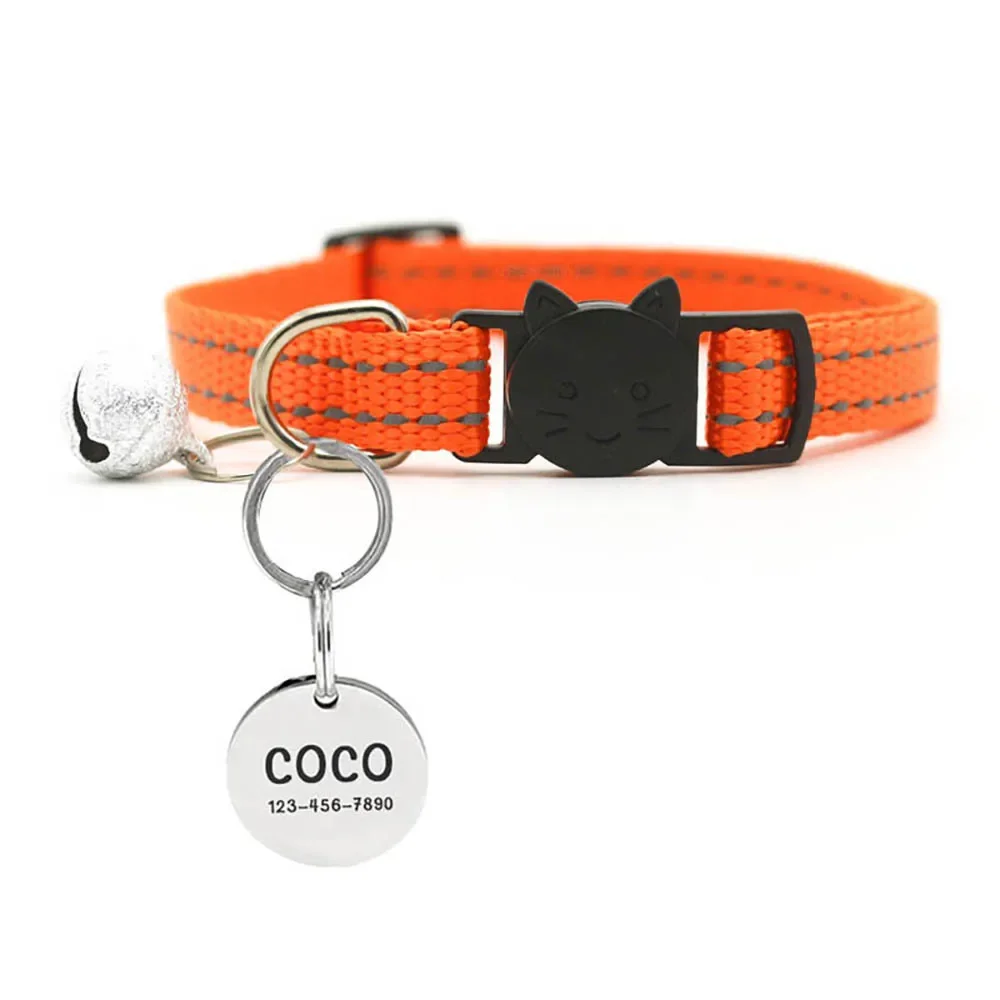Personalized ID Tag Cat Collar Bell Engraving Safety Breakaway Small Dog Nylon Adjustable for Puppy Kitten Necklace Dropshipping - Image 8