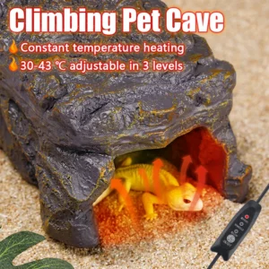 1PC Lizard Heating And Insulation Cave Pet Snake Heating Parrot Bird Hamster Totoro Heating Platform Simulated Rock Landscaping