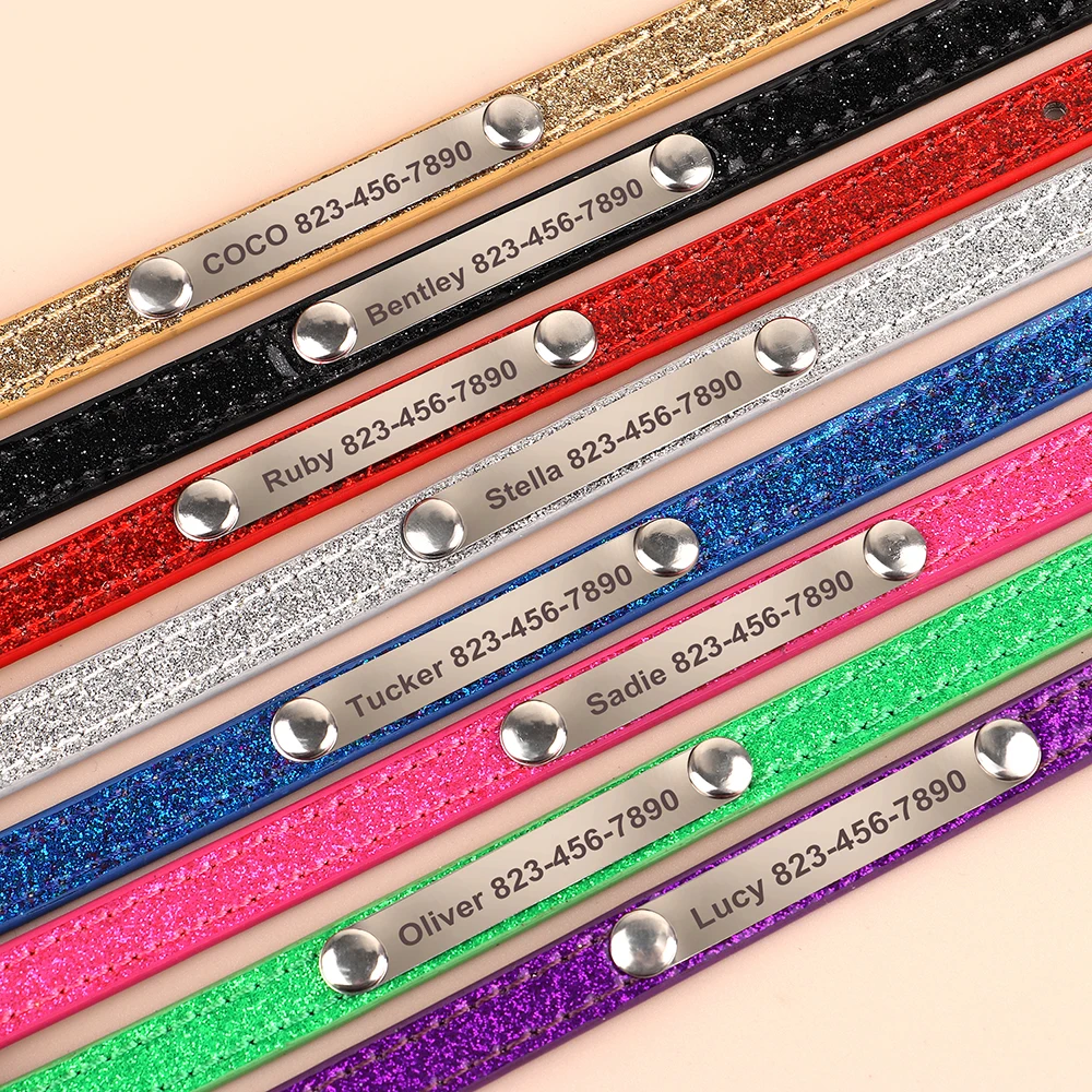 Anti-lost Cat ID Collar Personalized Puppy Cat Collars Necklace Free Engraved ID Name Tag For Kitten Cats Small Dogs Bling - Image 3