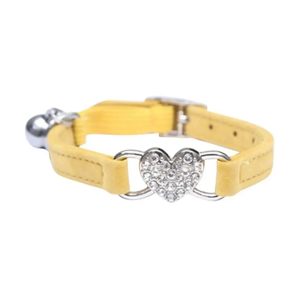 Safety Heart Bell Cat Collar Elastic Adjustable Adjustable Colored Diamonds Cat Collar Soft With Bell Dog Necklace Pet Supplies - Image 14