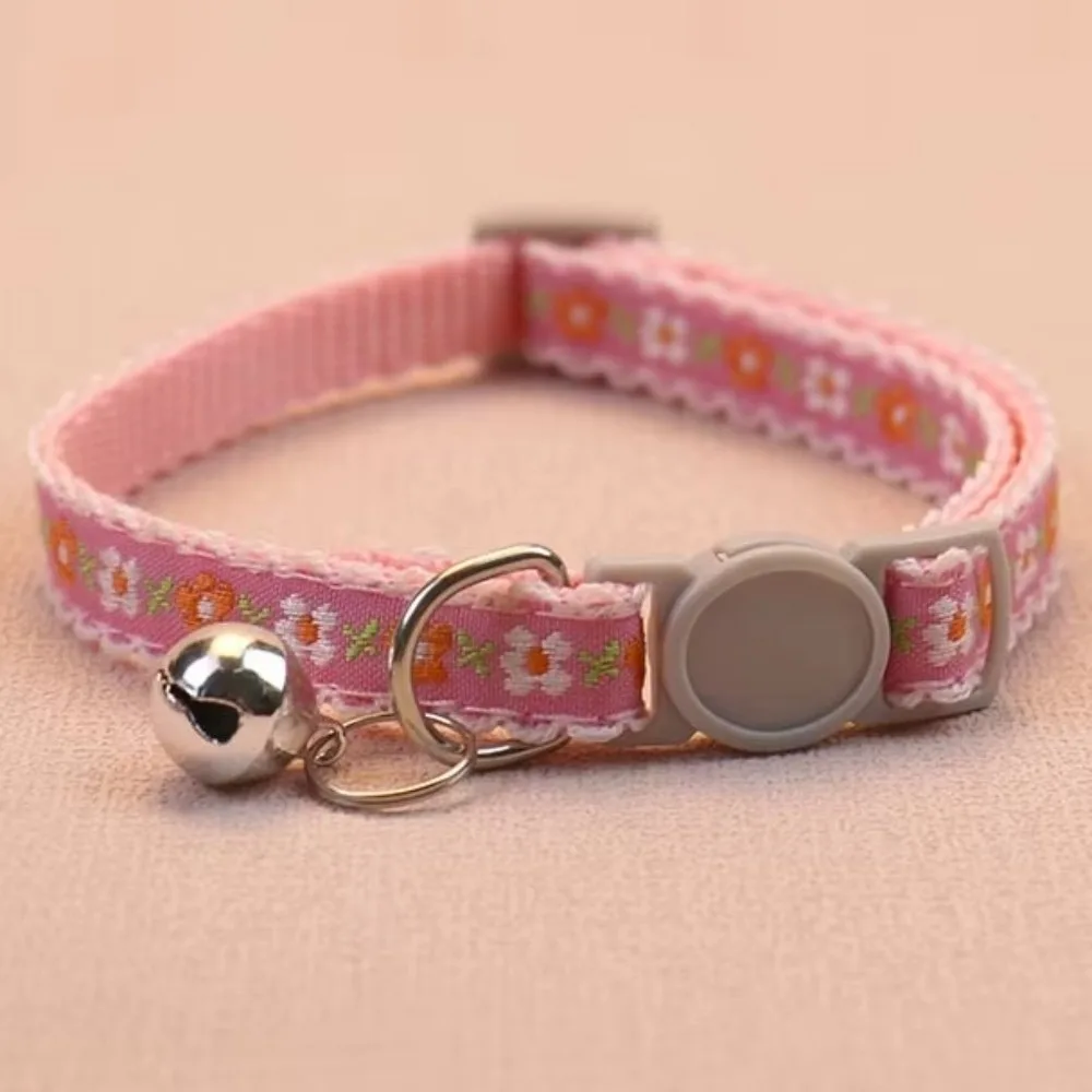 Fashion Floral Embroidered Cat Collars Adjustable Durable Pet Collars Cute Lace Collar With Bell Cat Supplies - Image 15