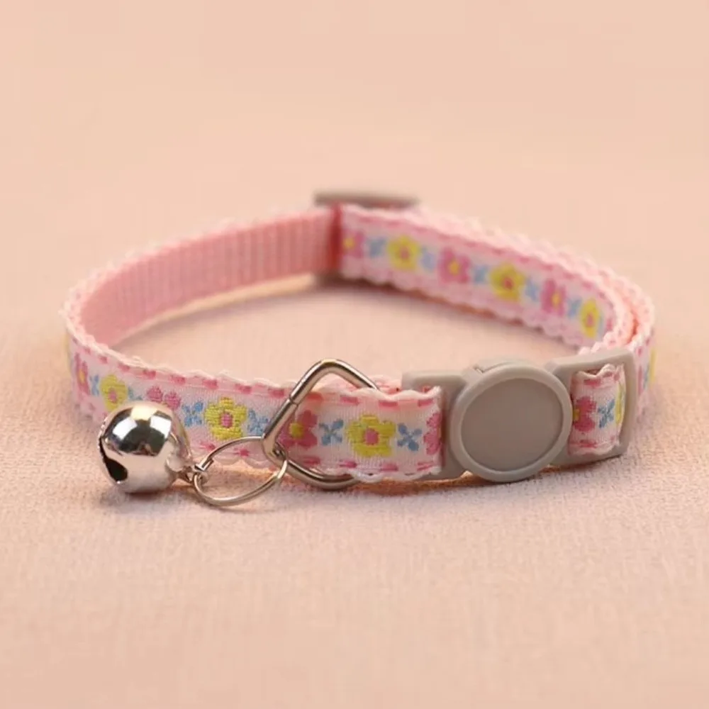 Fashion Floral Embroidered Cat Collars Adjustable Durable Pet Collars Cute Lace Collar With Bell Cat Supplies - Image 11
