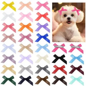 10/20/50pcs Colorful Bow Pet Hair Bows With Metal Clips Youthful Energetic Styles Pet Hair Bow for Girls Dog Hair Accessories