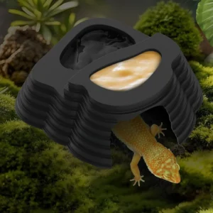 Anti-Slip Tortoise Food & Water Dish Shallow Reptile Bathing Pool with Ramp, Safe PVC Easy to Clean for Turtle Gecko Lizard Frog