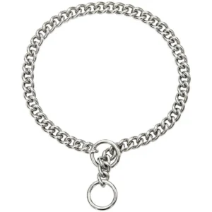 Durable Silver Dog Chain Collar Stainless Steel Choke Cuban Link Necklace Pet Training Collar for Small Medium Large Dogs Pitbul