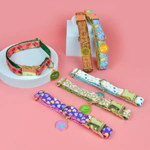 1 Pcs Valentine's Day and New Year Gifts Cute Pet Collar With Pendant Double-Sided Printed Pet Dog And Cat Pet Adjustable Collar