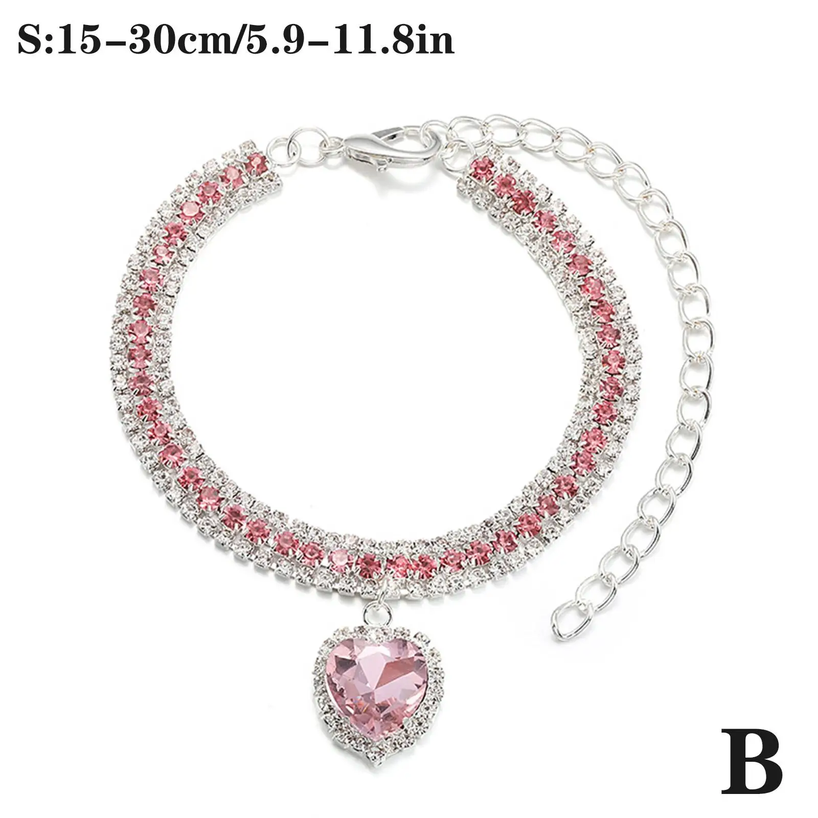 Luxury Diamond Pet Collar Cat Crystal Necklace Cute Love Pendant Dog Cat Puppies Bling Adjustable Rhinestone Pet Accessories - Image 16