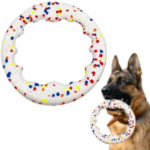 Indestructible Flying Discs for Throwing Catching, Water Floating Dog Training Ring for Medium Large Breeds White