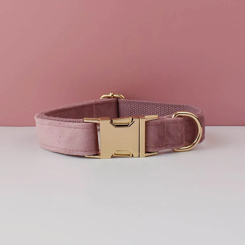 Velvet Collar Free Engrave Dog Collar Leash For Medium Big Pet Necklace Dog Accessories Dog Collars - Image 21