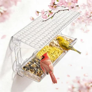 Window Bird Feeder Outdoor Transparent with Strong Suction Cup Automatic Feeding Leak-Proof Design Courtyard Balcony Bird Feedin