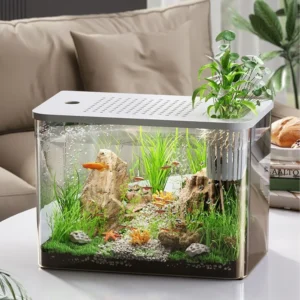 Durable Transparent Fish Tank Small Drop Resistant Hydroponic Fish Bowls with Lid Turtle Tank For Home Decorative