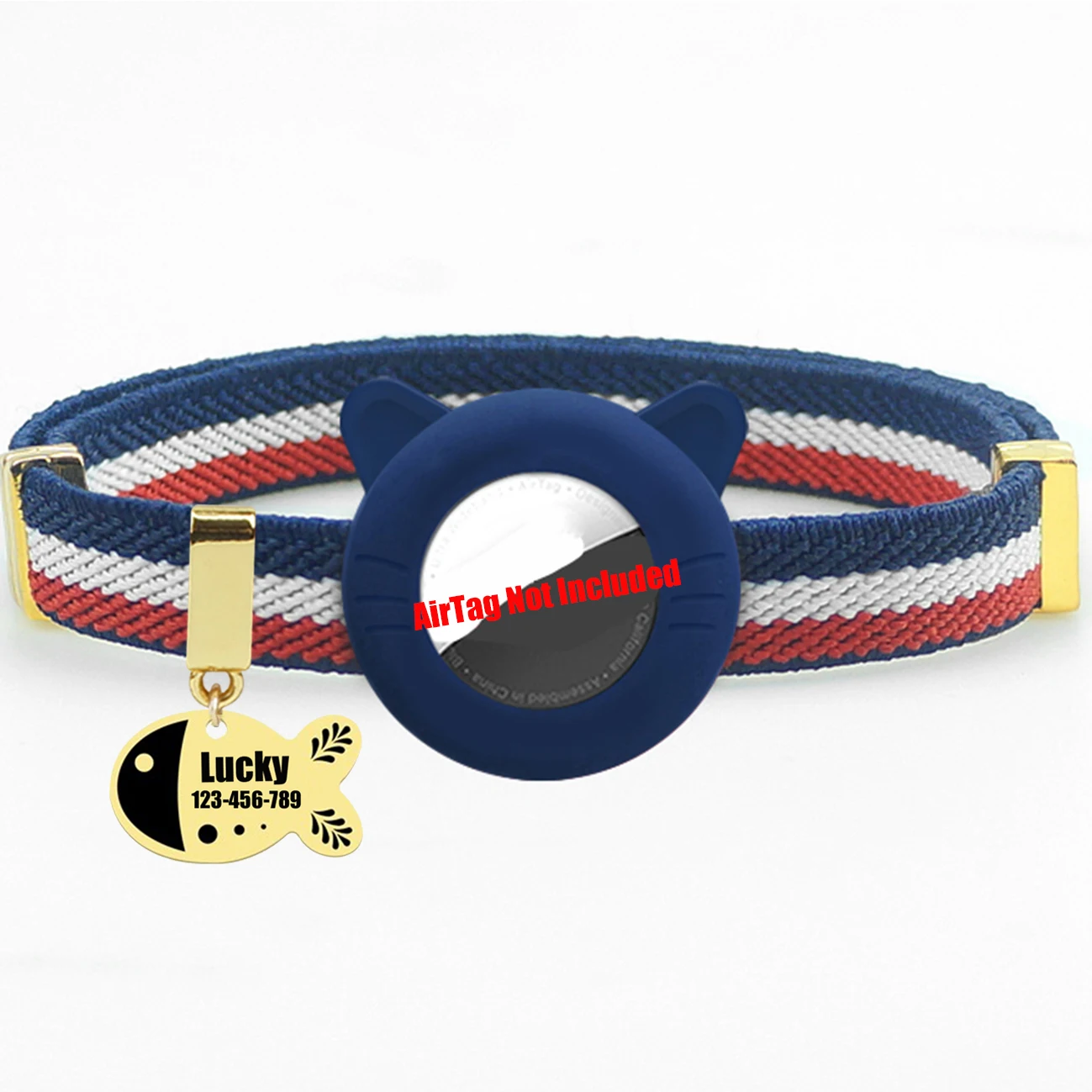 Customized Cat Collar Pet ID Name Tag For AirTag Holder Cute Cat Necklace Tracker Elastic Kitten Dog Collars Not Included GPS - Image 14