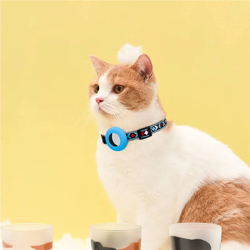 New Airtag Pet Collar Adjustable Nylon Puppy Cat Collar With Bell Anti-lost Pet Necklace With Apple Airtag Holder Pet Supplies - Image 3